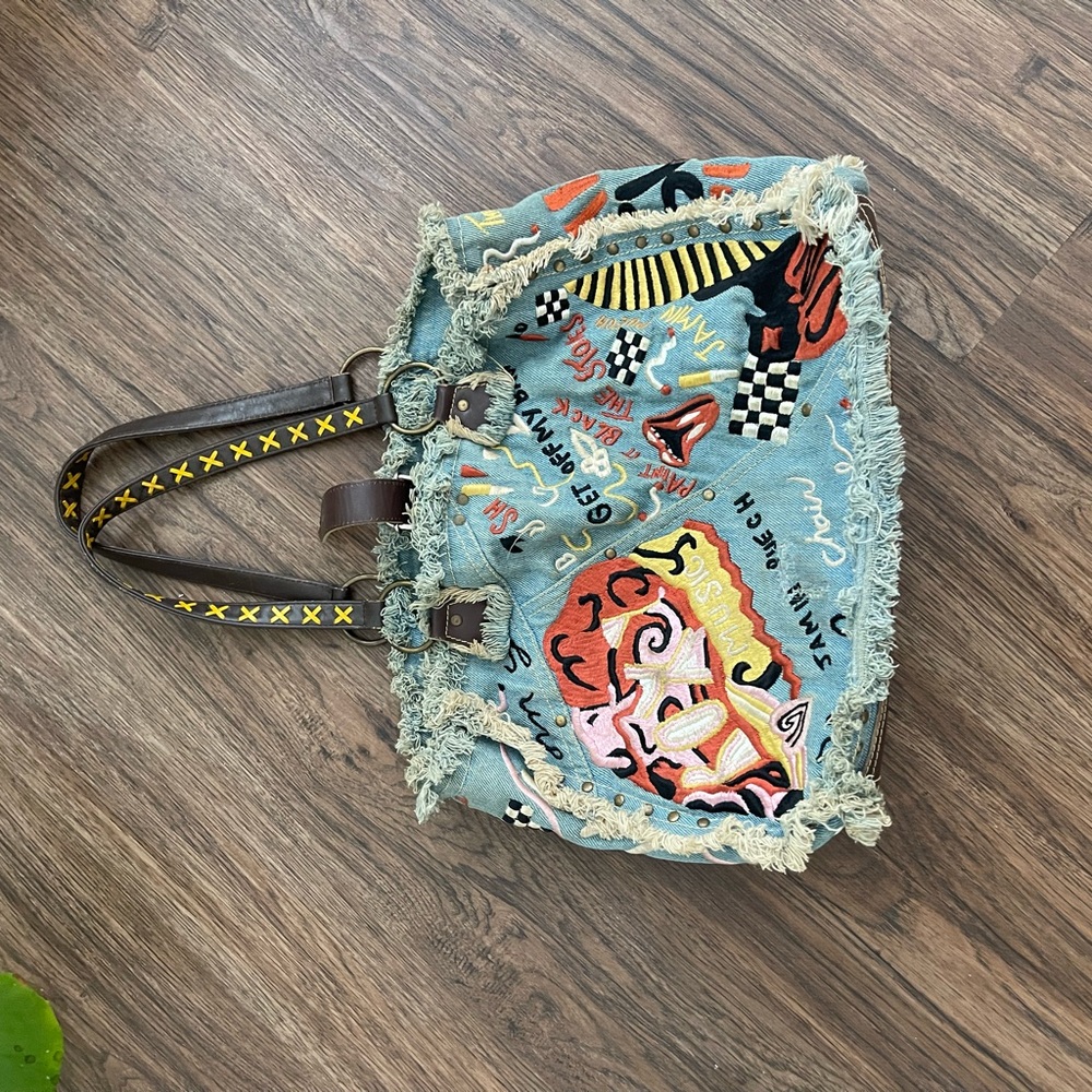 Jamin Puech Rock N’ Roll Denim Tote Bag
